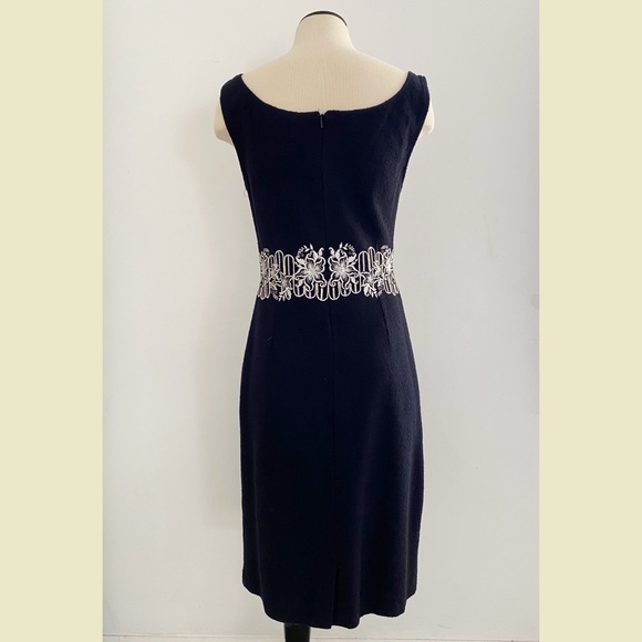 St John Couture Embroidered Silk Knit Dress Sz 8 - Picture 2 of 9